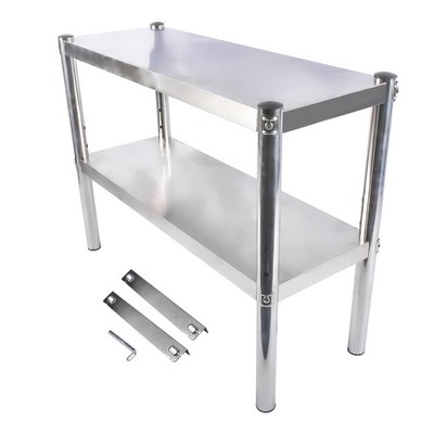 Double Overshelf Stainless Steel 2-Tier 12 x 30/48/60/72'' For Prep & Work Table