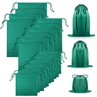 20 Pcs Drawstring Microfiber Pouches   Multi-Purpose Toy & Cosmetic Bags (Green)
