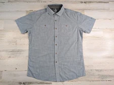 Kuhl Shirt Mens Medium Horizon Blue Karib Striped Button Down UPF 20 Style 7460