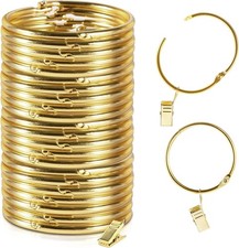 24 Pack 2 Inches Curtain Rings with Clips, Openable Drapery Metal Clip,Shower