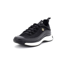 Chanel Women's CC Cap Toe Logo Sneakers Suede and Mixed Fibers