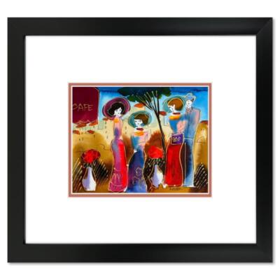 Moshe Leider, Framed Original Mixed Media Watercolor Painting, Hand Signed