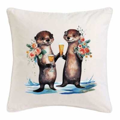KISSENBEZUG 40X40cm Otter Fischotter Otterfamilie Otter Baby Ozean Mittel 404233