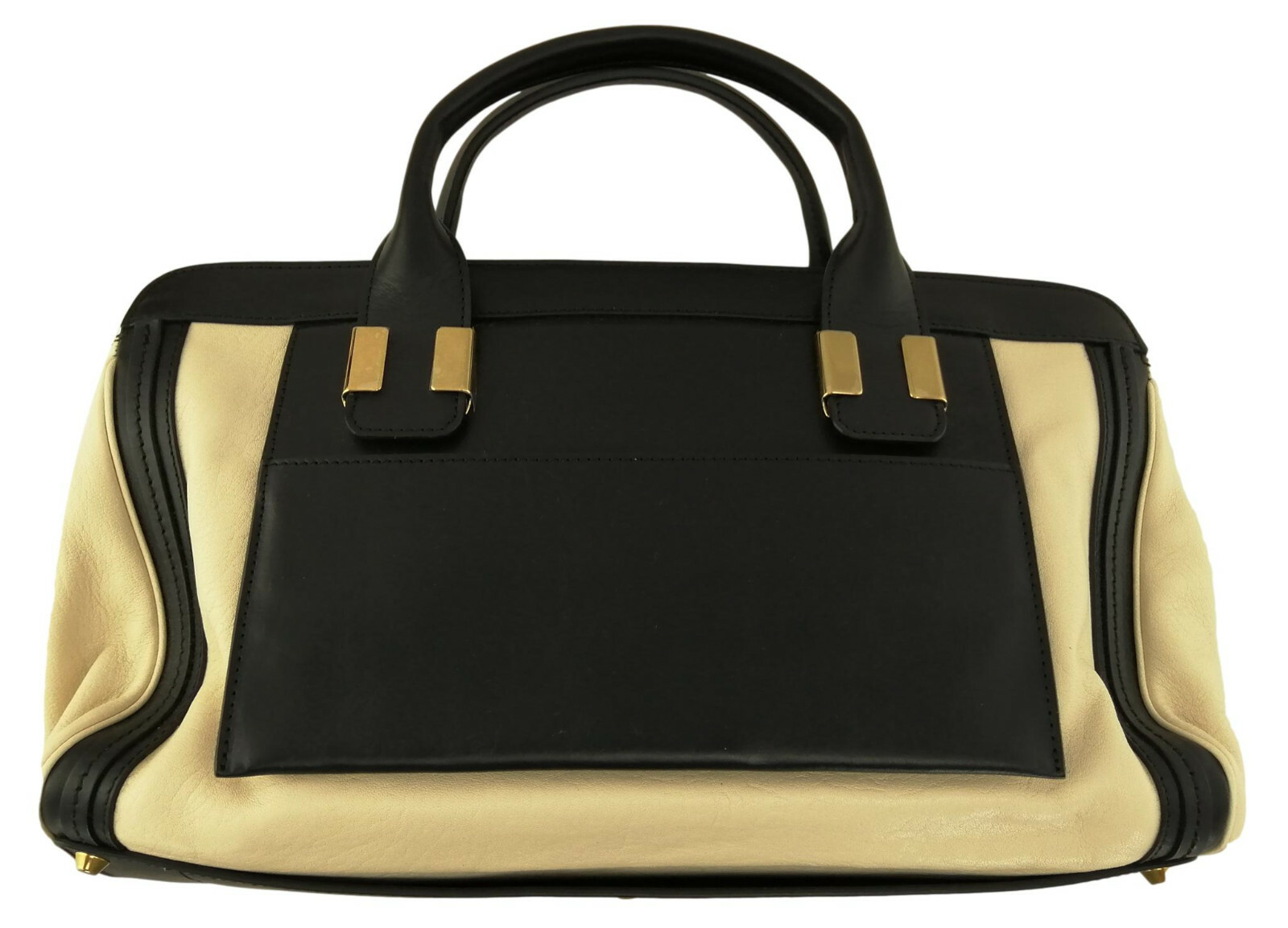 Chloe Satchel Bag Black White  Medium Zip Top Handle Alice Handbag RRP £1240 image 3