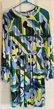 Donna Morgan Size 6 Retro Paisley Bohemian Style Long Sleeve Jersey Dress