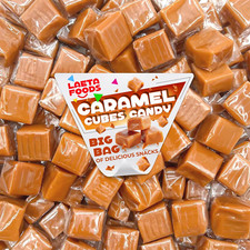 Caramel Cubes Candy 1 Pound Bag - Approx. 65 Count Classic Chewy Treat, Indi