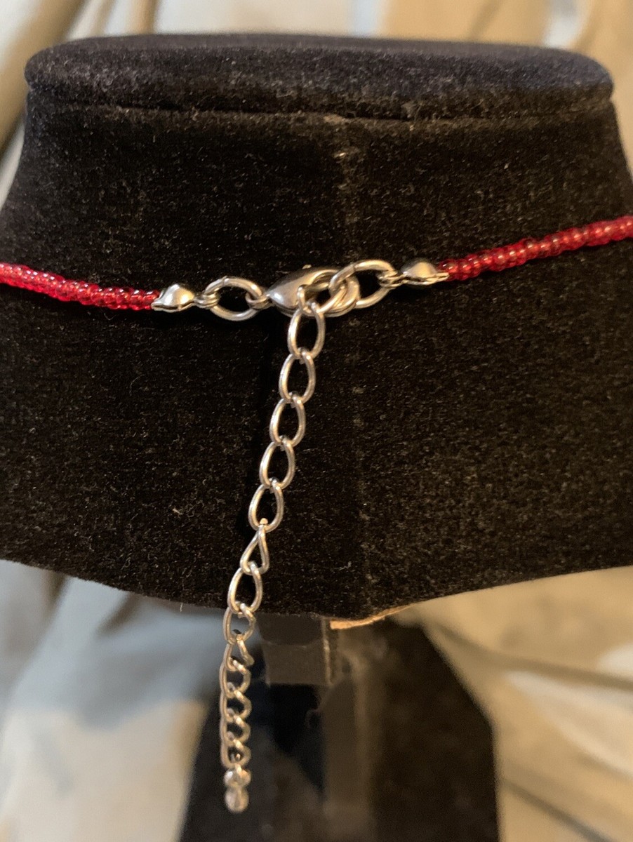 Fabulous Red Faceted Graduating Size Glass Bead Necklace  33” View 4