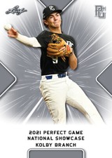 10-Count Lot Kolby Branch 2021 Leaf Perfect Game NIKE All-American Rookies