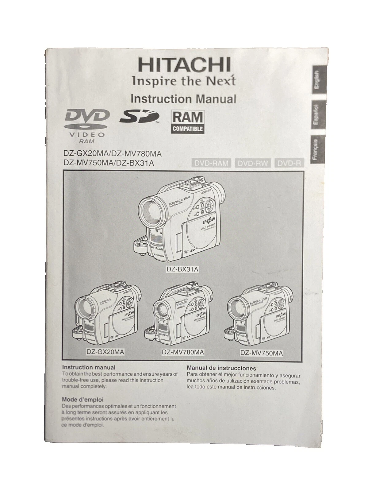Manuales y guías de Cámara Hitachi