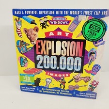 Art Explosion 200,000 Images Clip Art PC CD-ROM Software Program 2001 Nova
