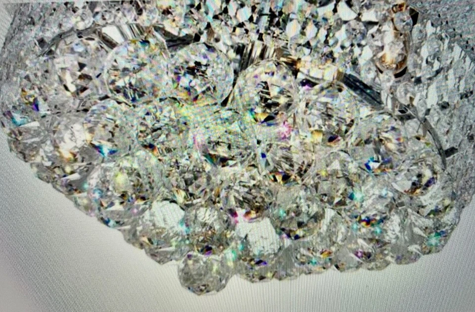 Empire 6 Light Flush Mount 14" con acabado cromado con cristales Foto 4 de 4