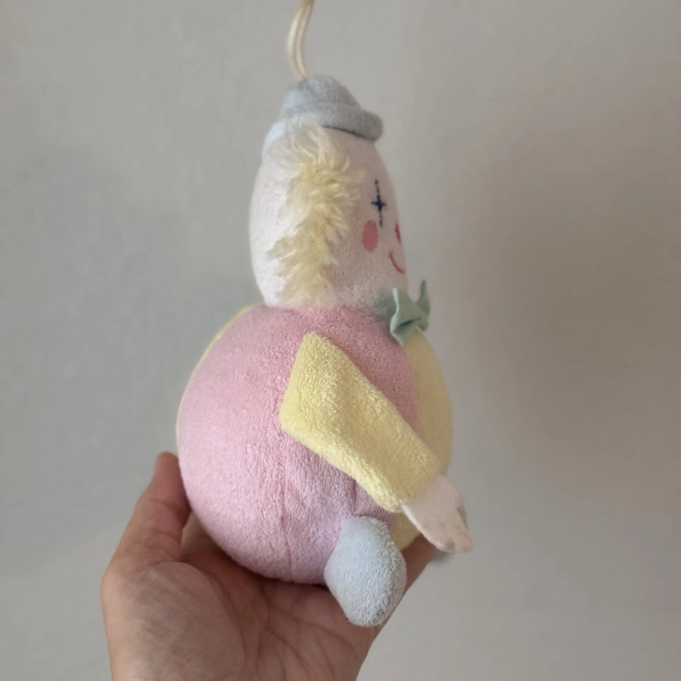Juguete de peluche de colección raro payaso Edén bebé pastel rizo sonajero Lovey años 80 Foto 4 de 4