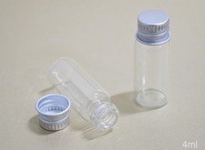 100pcs 4ml Empty Sample Vials Clear Glass Bottles With Aluminium Cap