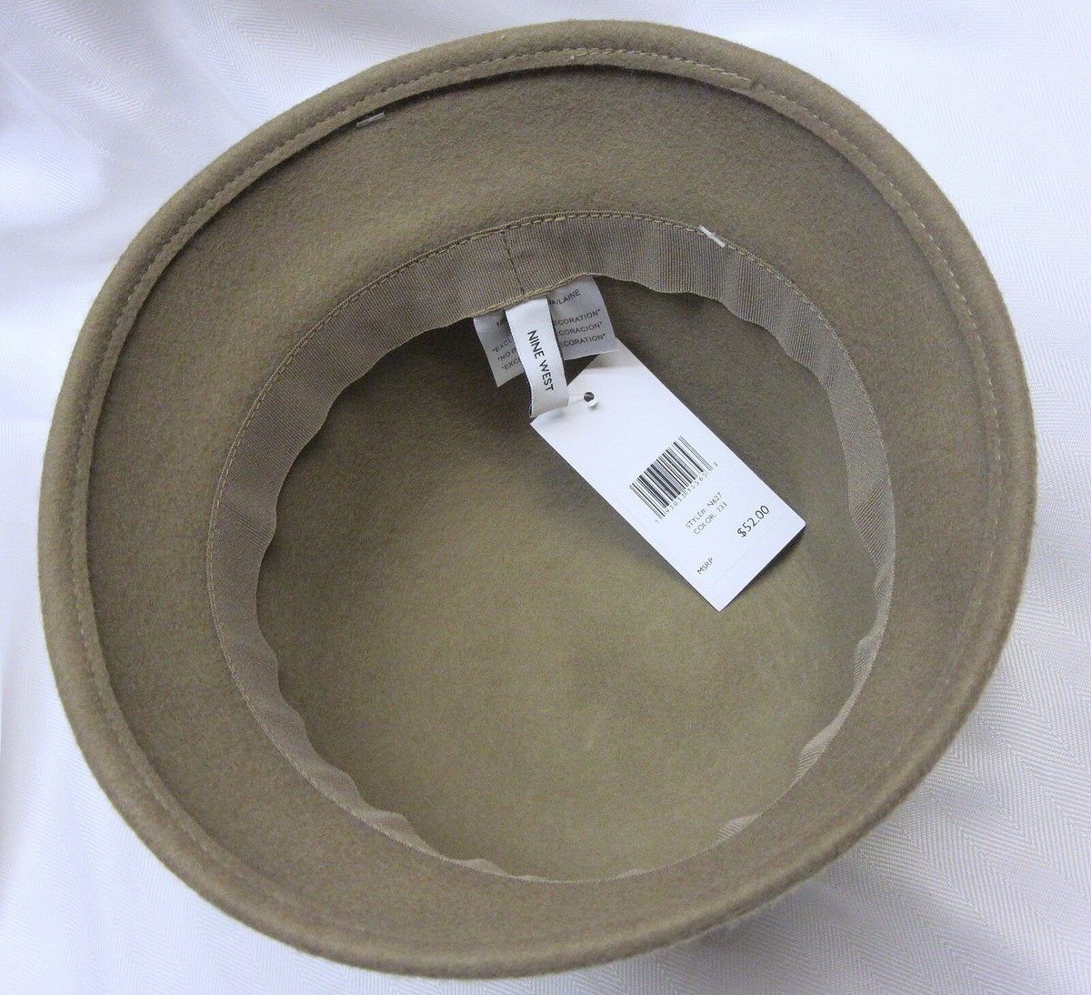 Nine West Flower Felt Cloche Hat Brown One Size Fits Most 