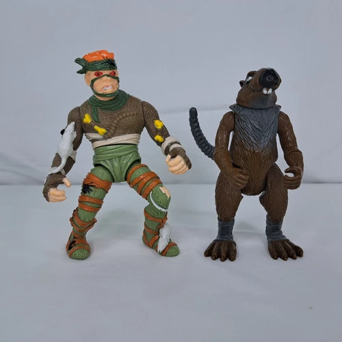 Vintage Teenage Mutant Ninja Turtles Lot Rat King Splinter Action Figures TMNT