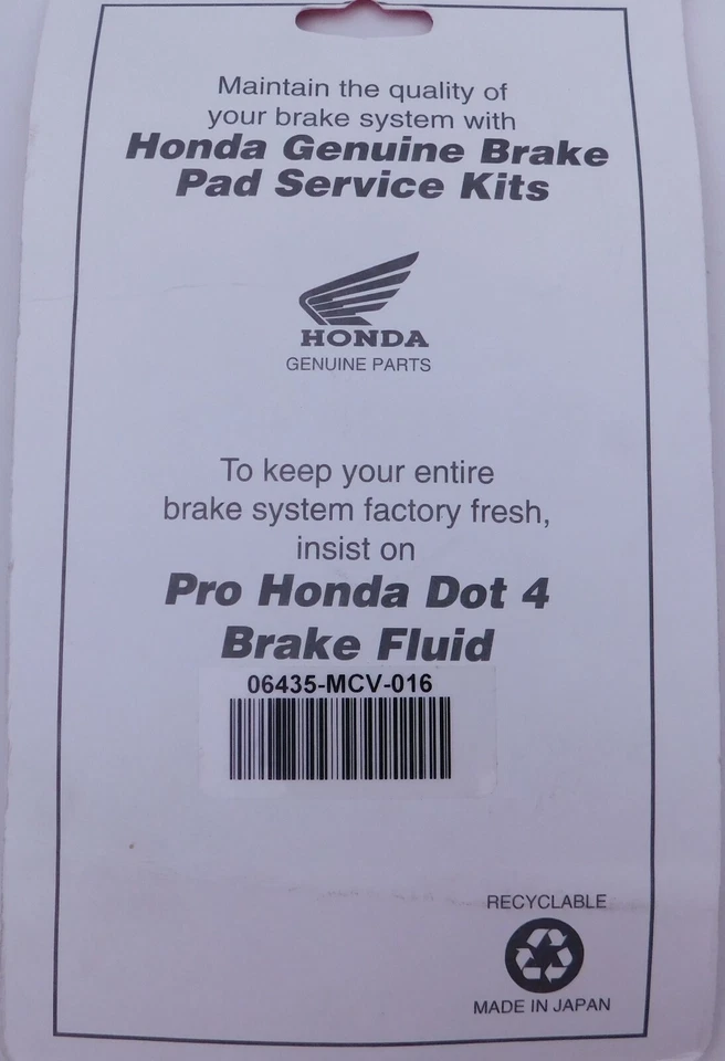  Juego Pastillas Freno Traseras Honda VTX1800 MODELOS 02-08 Original OEM 06435-MCV-016 Foto 2 de 4