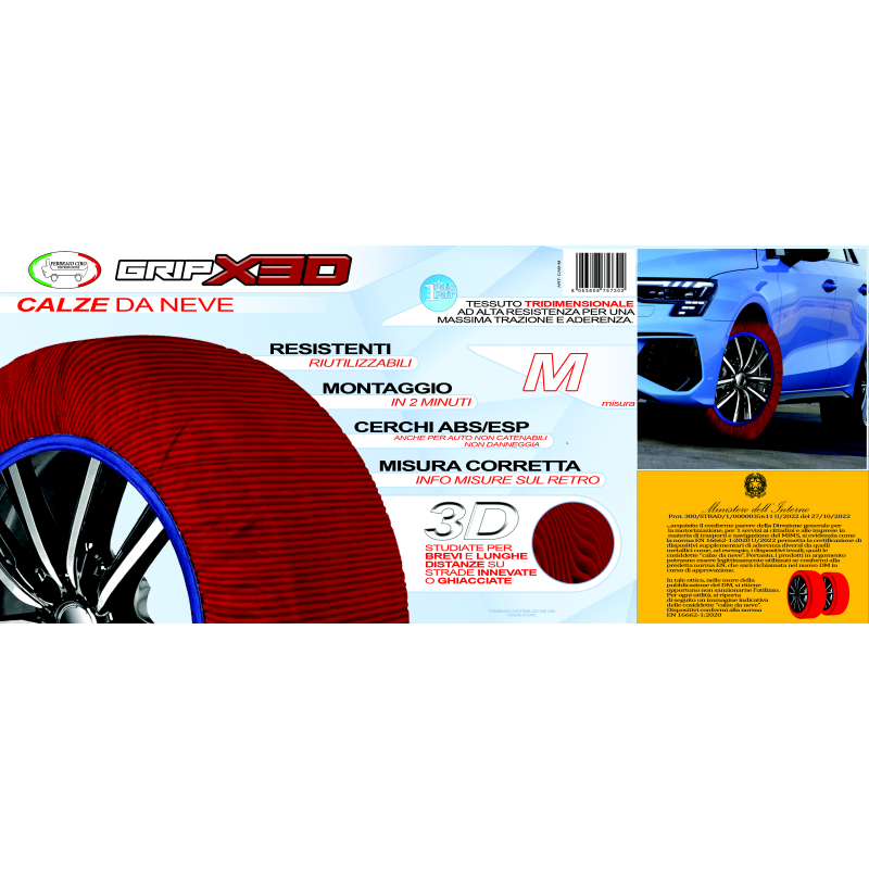 Calze Da Neve Per Auto – Omologate EN 16662-1, Misura 185/65 R15, Compatibili Con PEUGEOT 208 Dal 2012