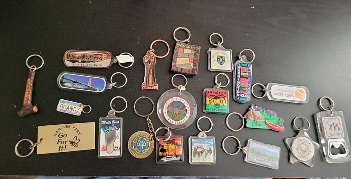 Vintage Souvenir Keyrings Lot of 20 | eBay