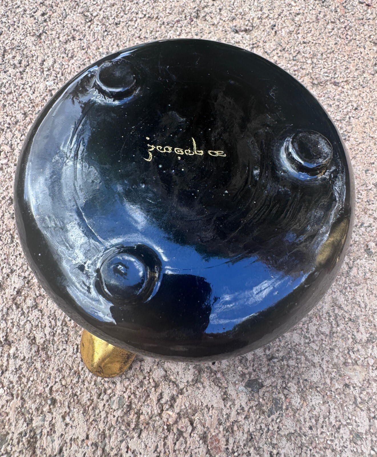 Burmese Lacquered Betel Box & Ashtray Black Gold Leaf Design Trinket Box