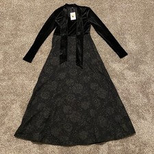 Shein Modely Floral Printed Dress Black Women's Size Small