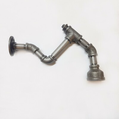 Set INDUSTRIELLE GUSSEISEN ROHRVERSCHRAUBUNGEN für DIY WANDLAMPE Steampunk Vintage