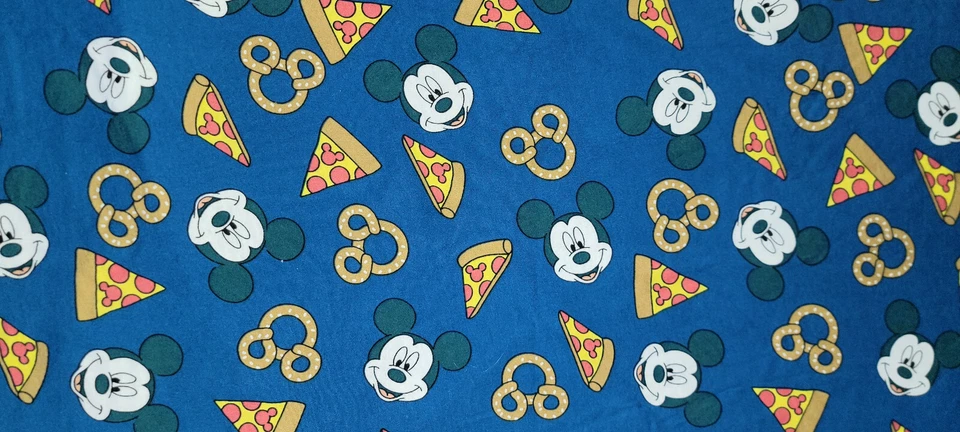 Disney Mickey Mouse Pizza & Pretzels Party Blue Nightgown Sleep Shirt! (XL/2XL) - Image 2 of 2
