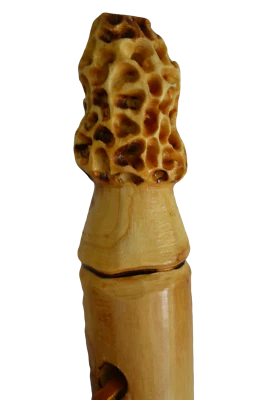 CREATION CARVINGS LLC Walking Stick + Morel Mushroom + Carved + Morel Hiking Stick + Staff + USA Made