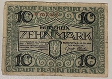 10-Mark-Note, ein lokales Notgeld der Stadt Frankfurt am Main 1918