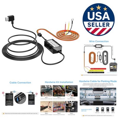 Low Voltage Protection HK4 Hardwire Cable for A-Series Dash Cameras - 13.1ft