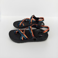 Chaco Z Sandals Men  s Size 12 Vibram USA Black Mountain Print Straps Toe Loop T5