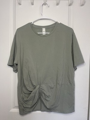 Lululemon Twist-Front Oversized T-Shirt - Size M (Jade Grey)