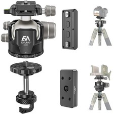 EVUMO DX55 Ball Head with Conversion Kit for BOG DeathGrip Shooting Tripod