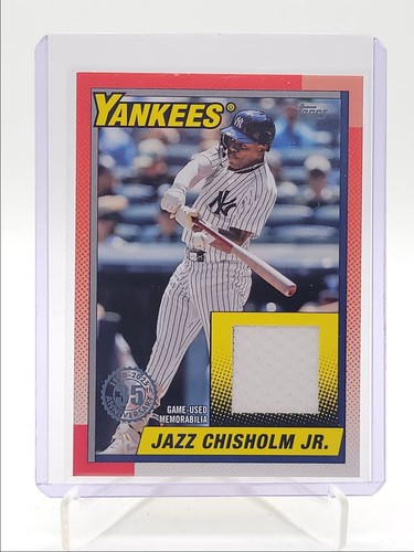 JAZZ CHISHOLM JR. 2025 TOPPS SERIES 1 1990 TOPPS GAME-USED PATCH Q5547