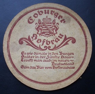 VK Bierdeckel Franken Hofbrauhaus Coburg