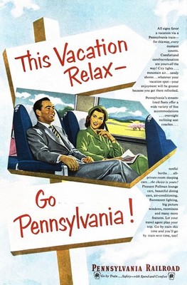 1952 PENNSYLVANIA RAILROAD Original Vintage Print Ad Train Travel