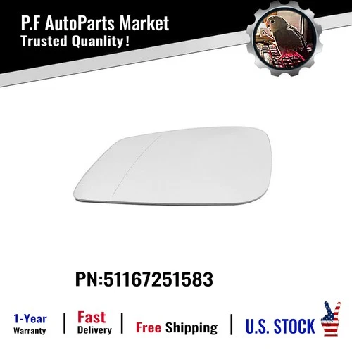 Left Side Mirror Glass Replacement Fit BMW 740Li 550i 528i 760Li No.51167251583