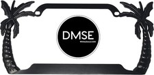 Palm Tree Beach Theme Universal Metal License Plate Frame Cool De Color: Black