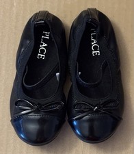 The Childrens Place Girls Size 8 Toddler Black Ballet Flats