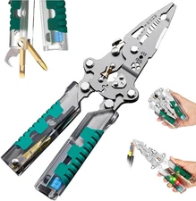 8-in-1 Multi-Functional Wire Stripper with Electrical Measurement Cable Scissor