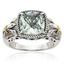 925 Sterling Silver Cushion-Cut Quartz Cocktail Statement Ring