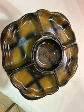 Vintage Numbered Italian Ceramic Chip and Dip Serving Set.