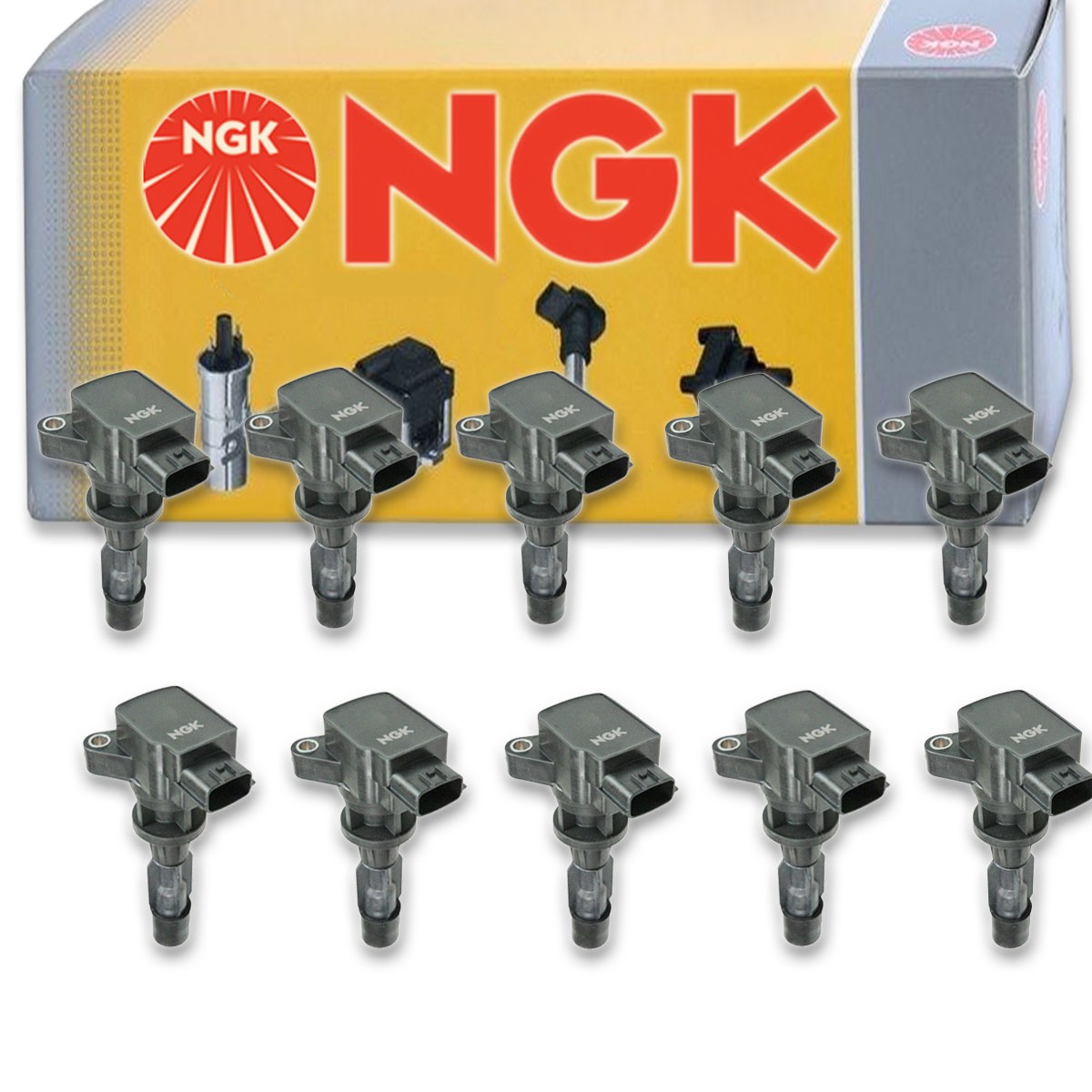 10 pc NGK 48859 U5253 Ignition Coils for UF604 UF-604 LF2L-18-100A yp