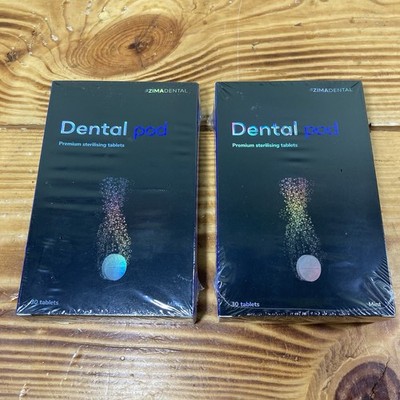 New 2 Sealed Zima Dental Pod Premium Sterilizing Tablets 60 Tablets Mint 6/15/27