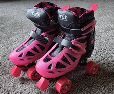 Roller Derby Energy Flex Kids Girls Roller Skates Pink Black Size 3-6 Adjustable