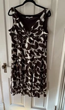 Evan Picone Fit & Flare Dress Brown & Tan Size 16