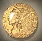 1909-D Indian Head $5 Gold Coin Uncirculated Denver Mint Pre-1933