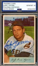 Early Wynn Gem Mint 10 PSA DNA Signed 1954 Bowman Autograph