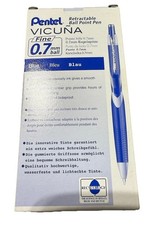 Pentel 12-Pack Vicuna Retractable Ballpoint Pens BLUE Extra Fine 0.7MM-BX157-C-X