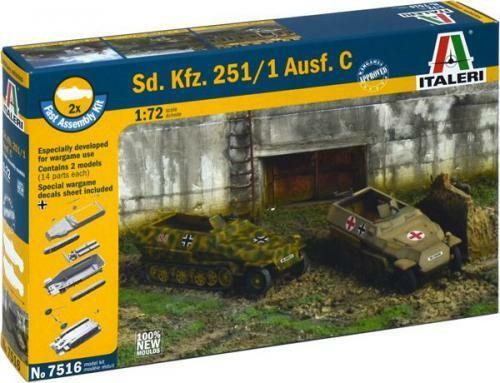 ITALERI 1/72 Scale WW2 German SD KFZ 251/1 AUSF D tank model kit