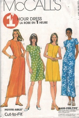 8730 UNCUT McCalls SEWING Pattern Misses 1990s Semi Fitted Dress Back Zipper Vtg